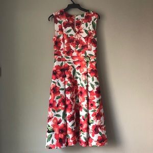 Calvin Klein Floral Red Dress
